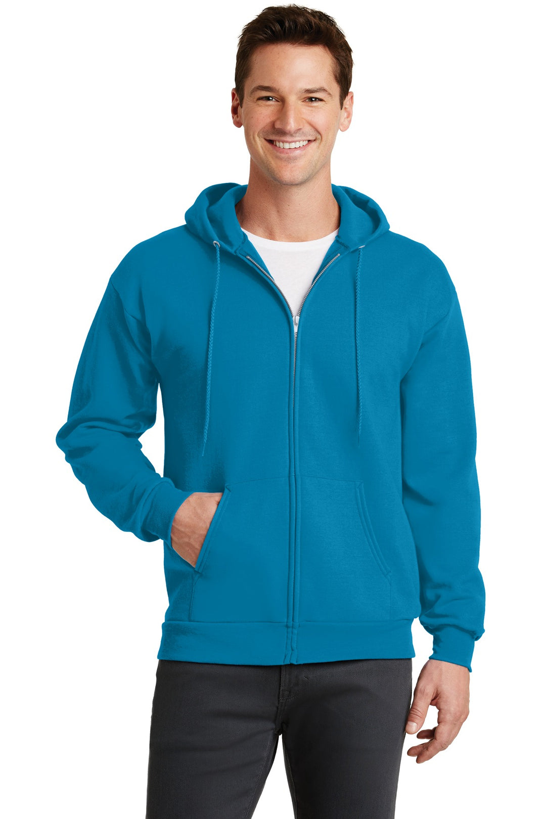 Port & Company - Men's Core Fleece Full-Zip Hooded Sweatshirt Mens Apparel Sweatshirts & Fleece