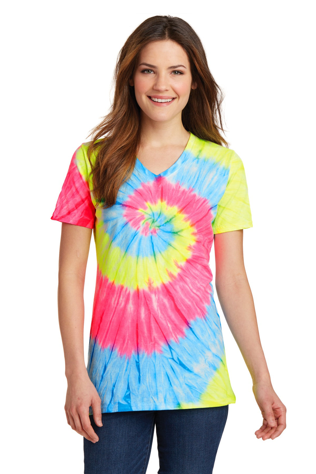 Port & Company - Women's Tie-Dye V-Neck Tee