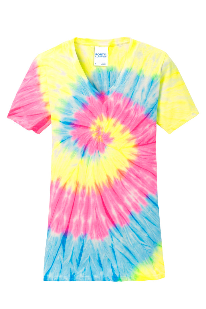 Port & Company - Women's Tie-Dye V-Neck Tee