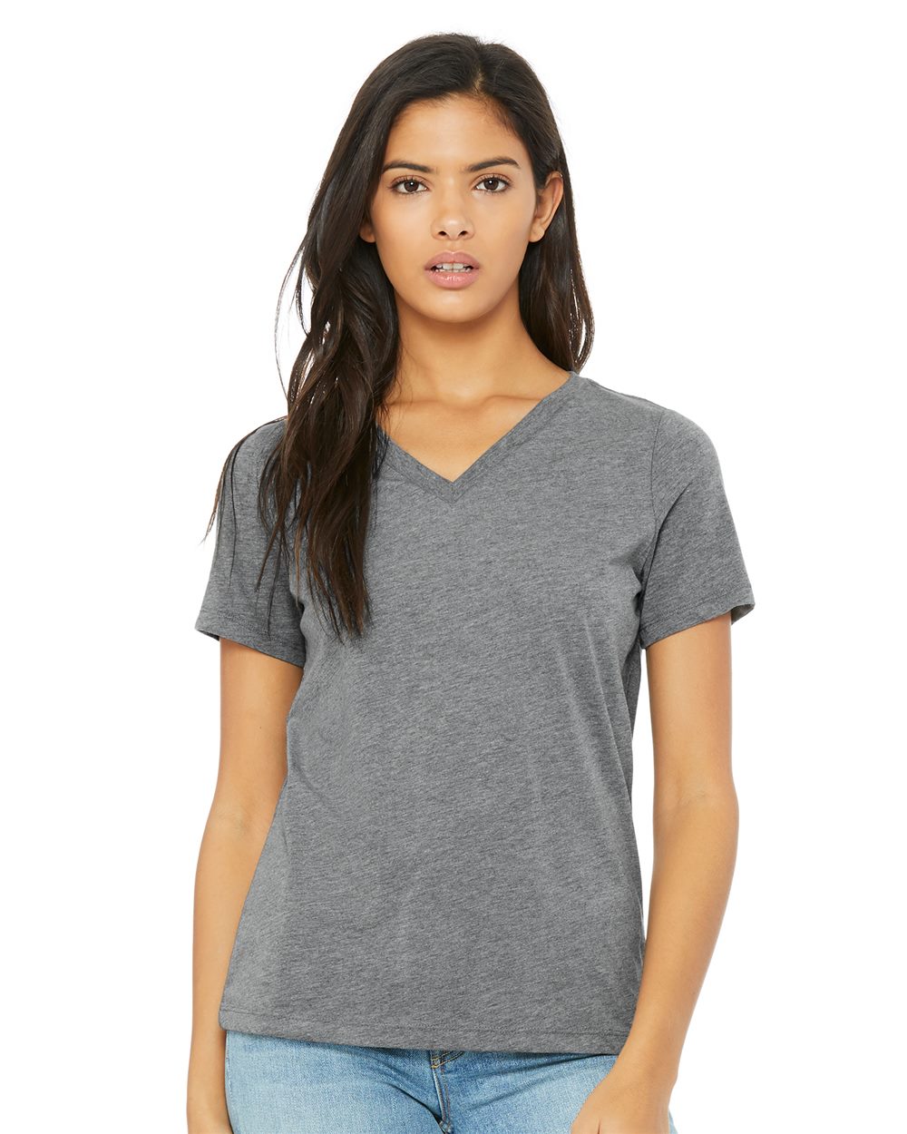 BELLA + CANVAS Women's Relaxed Triblend Short Sleeve V-Neck Tee