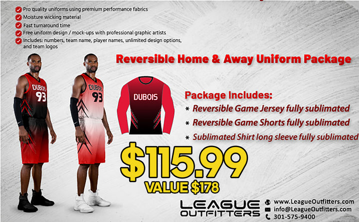 Free Throw Reversible Home & Away Premium Uniform Package League Outfitters