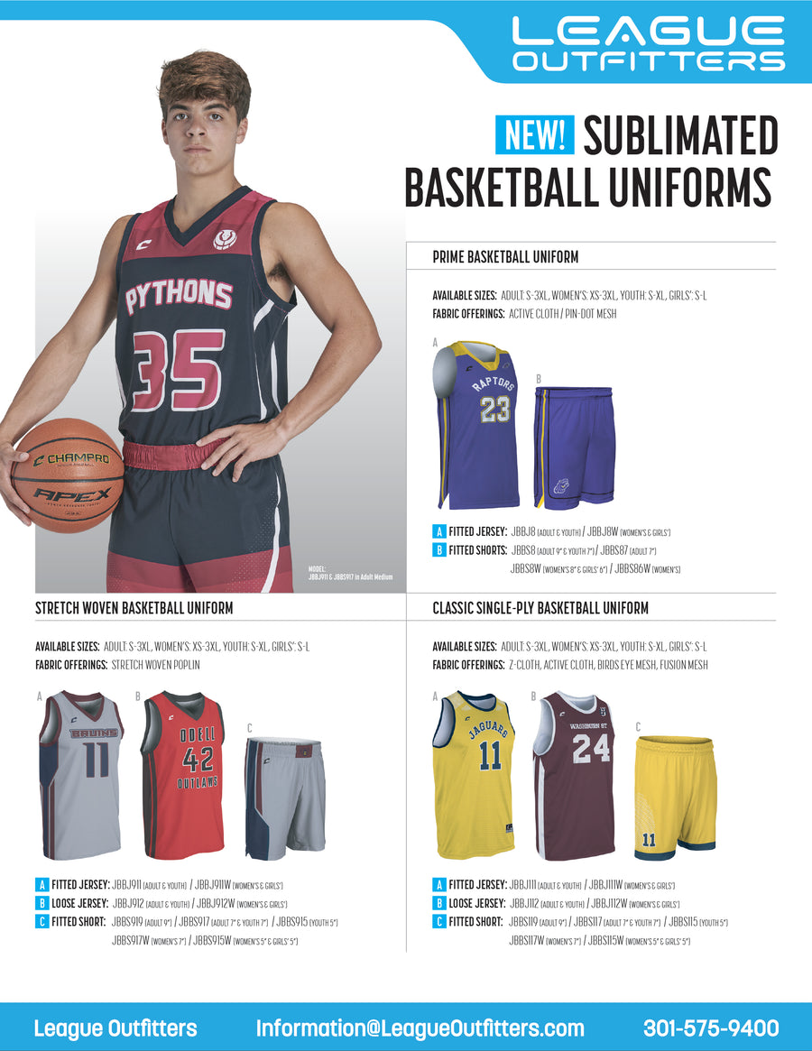 Men's Sublimated Basketball Uniforms League Outfitters