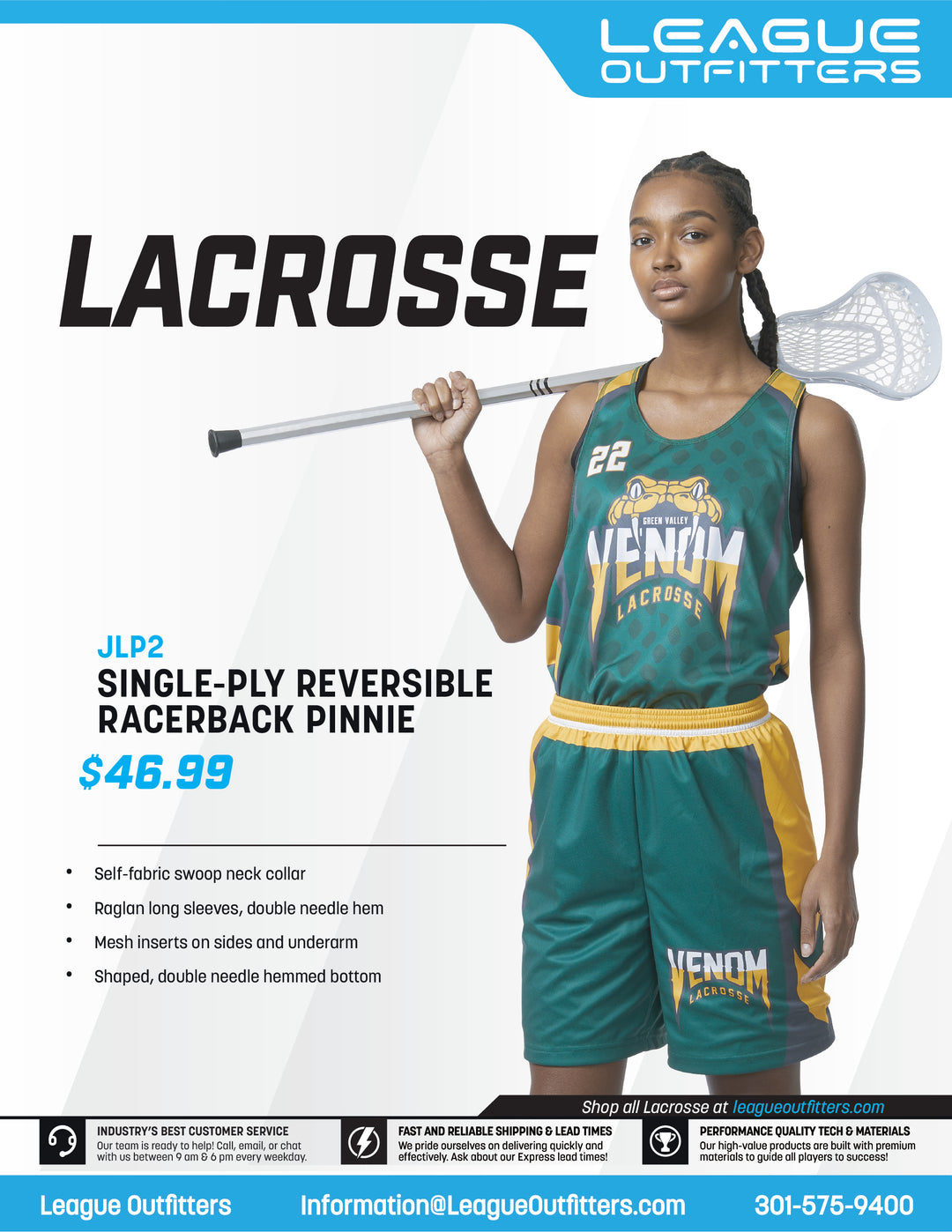 Reversible Lacrosse Pinnie League Outfitters