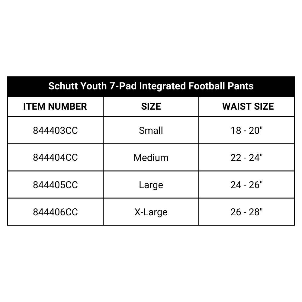 Schutt Youth 7-Pad Integrated Football Pants