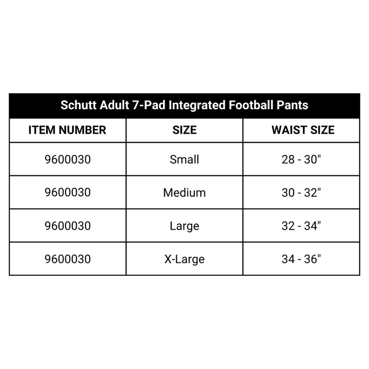 Schutt Adult 7-Pad Integrated Football Pants