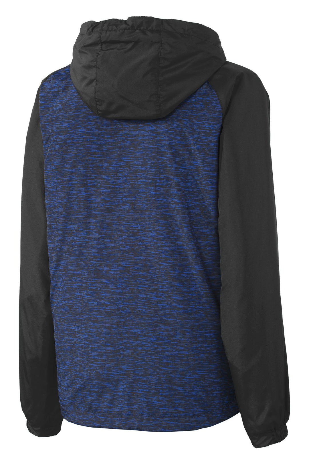 Sport-Tek Women's Heather Colorblock Raglan Hooded Wind Jacket