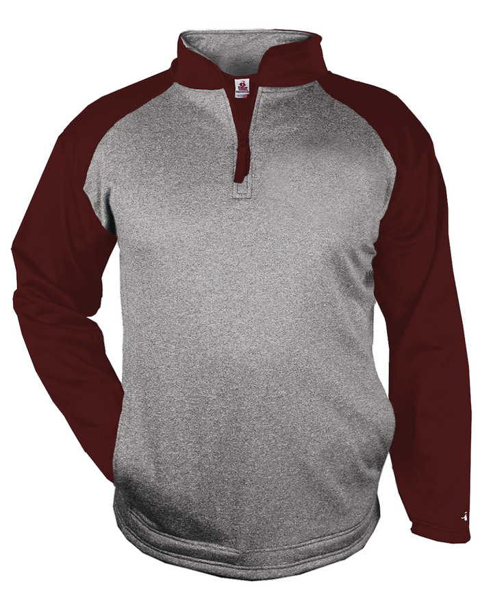 Badger Men's 1/4 Zip Sport Heather Fleece Badger