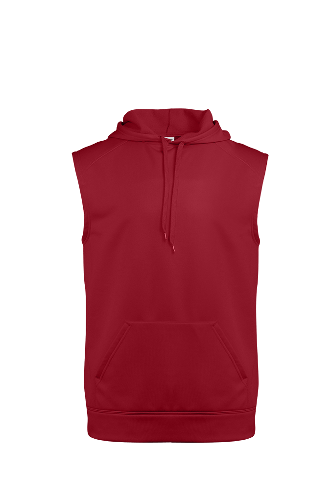 Badger Men's Perf. Fleece Sleeveless Hoodie Badger