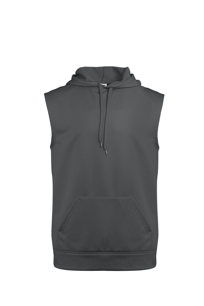 Badger Men's Perf. Fleece Sleeveless Hoodie Badger