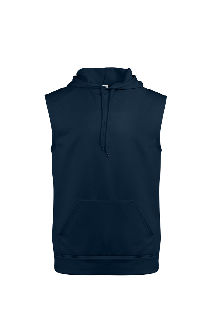 Badger Men's Perf. Fleece Sleeveless Hoodie Badger