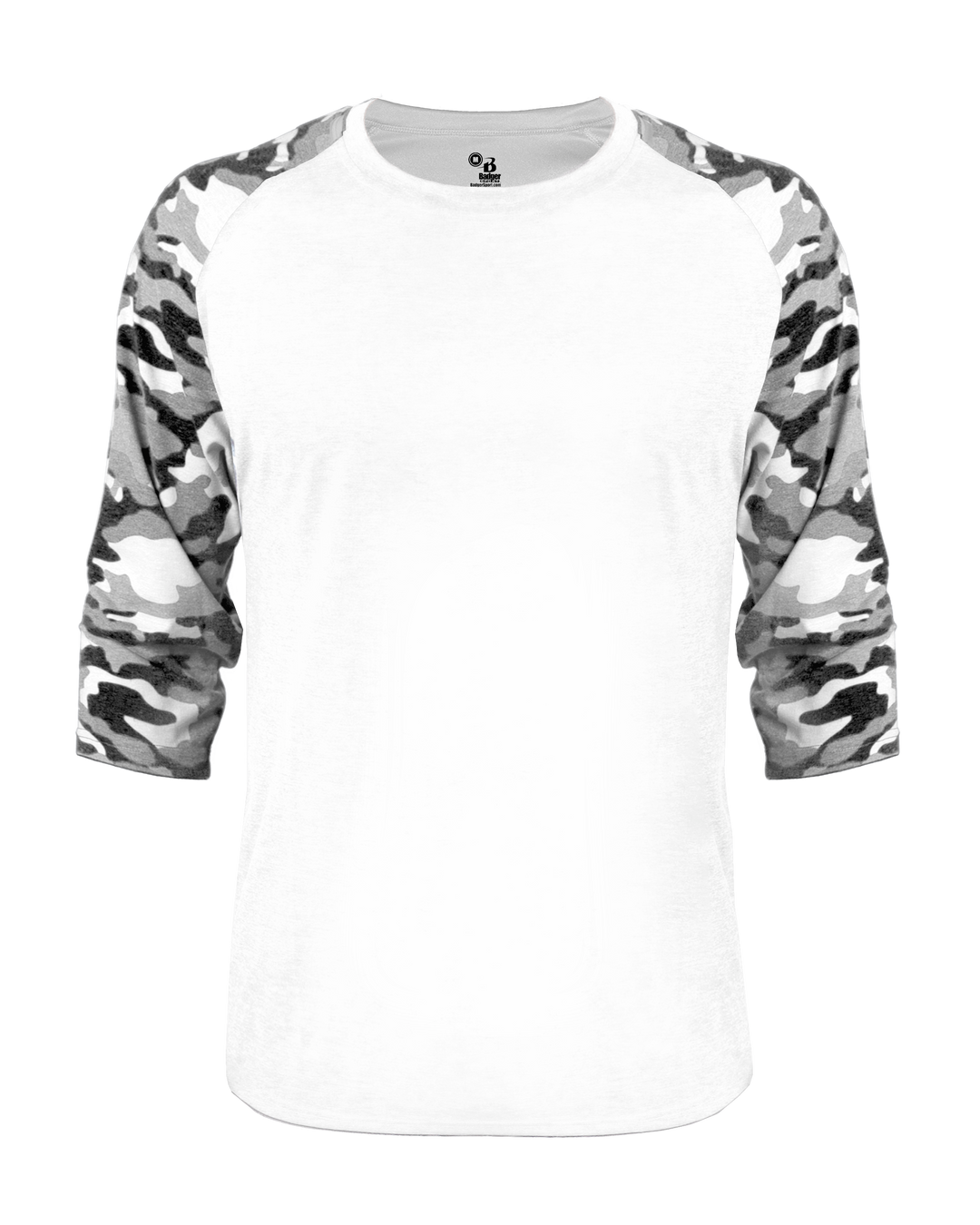 Badger Men's Vintage Camo Tri-Blend Baseball Tee Badger