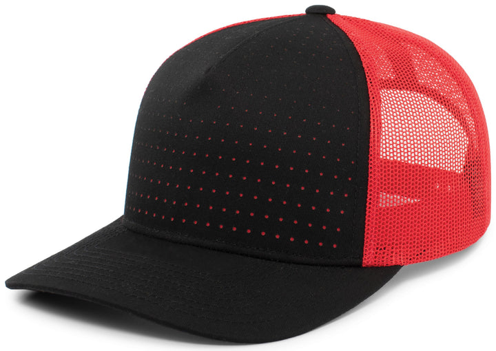 Pacific Headwear Perforated 5-Panel Trucker Snapback Cap Pacific Headwear