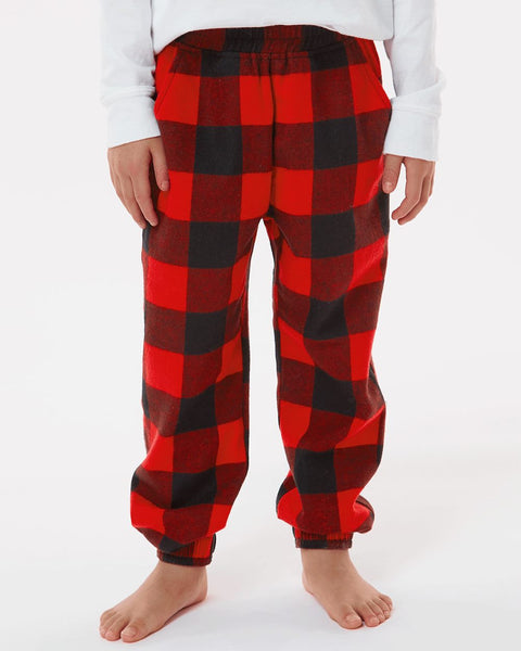 Women's Plaid Flannel Jogger Pants - Stars Above™ Red Tartan Lurex S