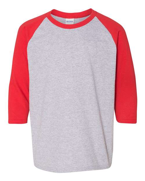 Gildan Heavy Cotton Youth 3/4-Sleeve Raglan T-Shirt. 5700B Gildan