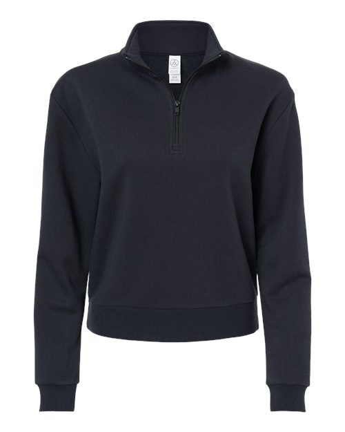 Alternative Women's Eco-Cozy Fleece Mock Neck Quarter-Zip Sweatshirt Alternative