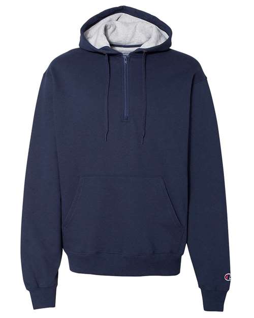 Champion Men's Cotton Max Hooded Quarter-Zip Sweatshirt Champion