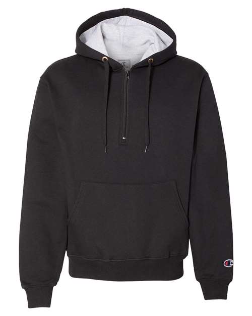 Champion Men's Cotton Max Hooded Quarter-Zip Sweatshirt Champion