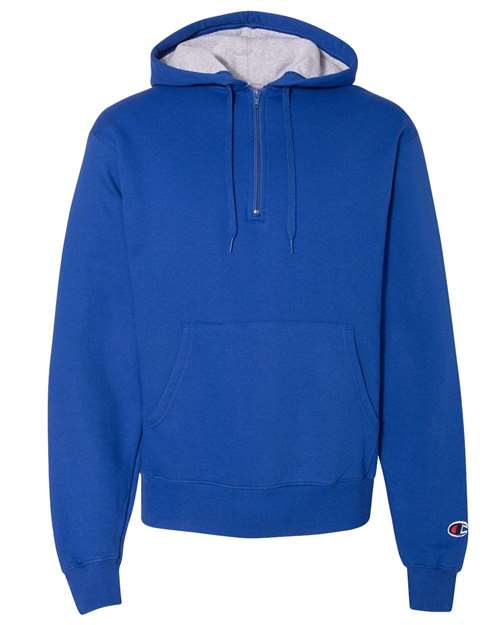 Champion Men's Cotton Max Hooded Quarter-Zip Sweatshirt Champion