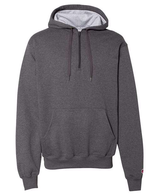 Champion Men's Cotton Max Hooded Quarter-Zip Sweatshirt Champion