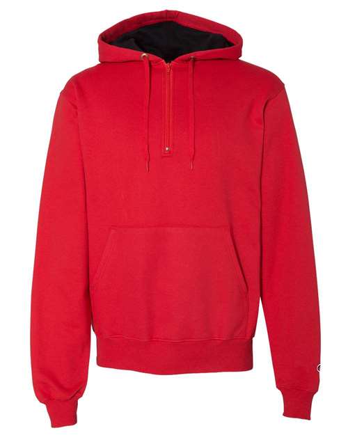 Champion Men's Cotton Max Hooded Quarter-Zip Sweatshirt Champion