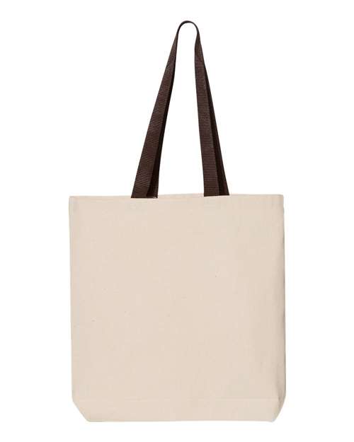 Q-Tees 11L Canvas Tote with Contrast-Color Handles Q-Tees