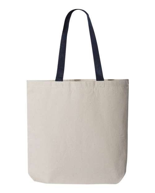 Q-Tees 11L Canvas Tote with Contrast-Color Handles Q-Tees