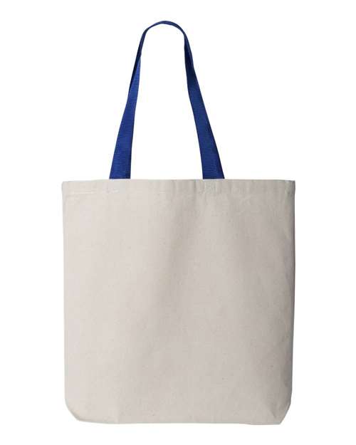 Q-Tees 11L Canvas Tote with Contrast-Color Handles Q-Tees