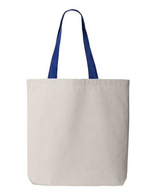 Q-Tees 11L Canvas Tote with Contrast-Color Handles Q-Tees