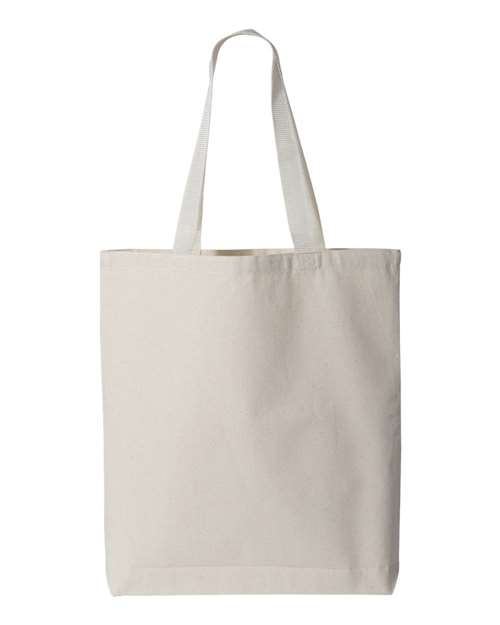 Q-Tees 11L Canvas Tote with Contrast-Color Handles Q-Tees