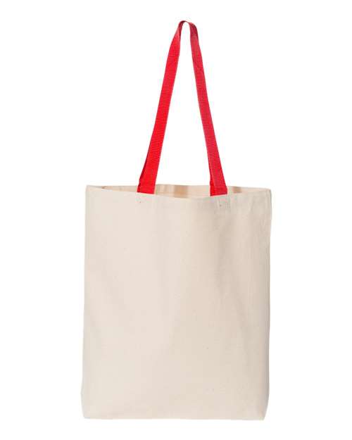 Q-Tees 11L Canvas Tote with Contrast-Color Handles Q-Tees