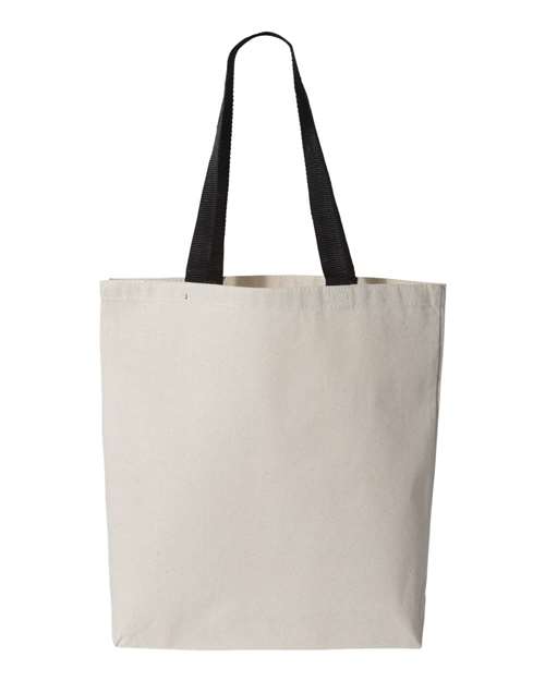 Q-Tees 11L Canvas Tote with Contrast-Color Handles Q-Tees