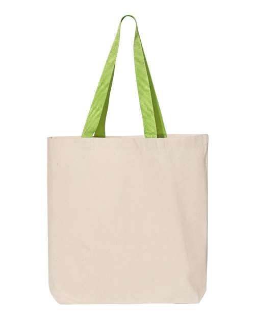 Q-Tees 11L Canvas Tote with Contrast-Color Handles Q-Tees