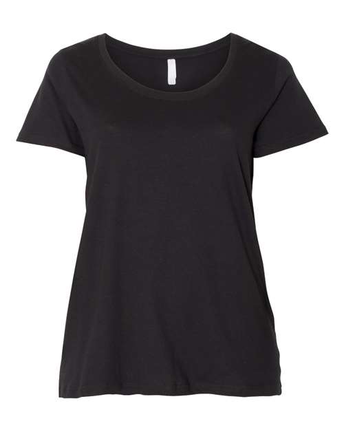 LAT Curvy Collection Women's Scoop Neck Premium Jersey Tee LAT