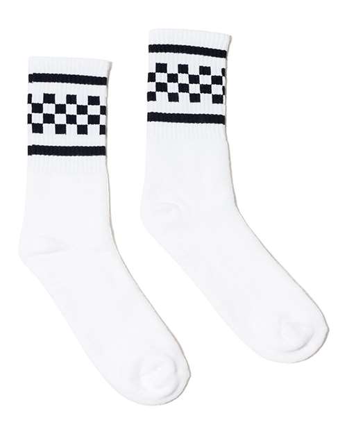 SOCCO USA-Made Checkered Crew Socks SOCCO