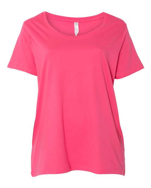 LAT Curvy Collection Women's Scoop Neck Premium Jersey Tee LAT