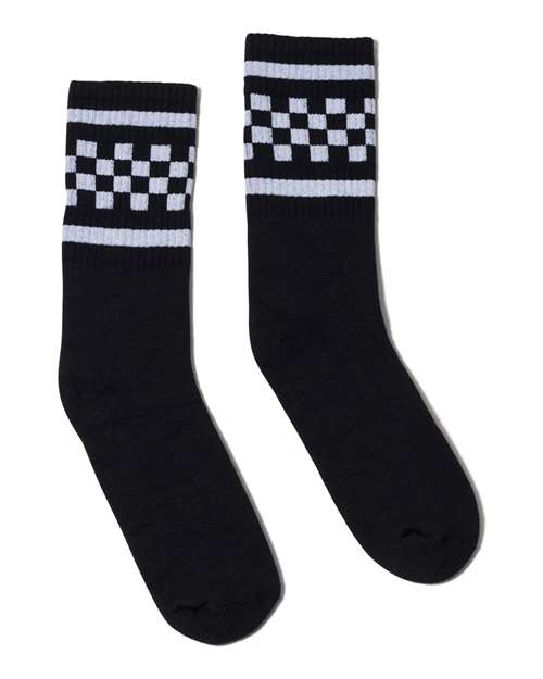 SOCCO USA-Made Checkered Crew Socks SOCCO