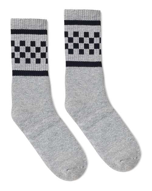 SOCCO USA-Made Checkered Crew Socks SOCCO