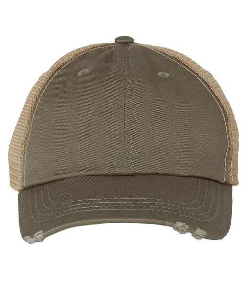 Mega Cap Men's Frayed-Bill Twill Cap Mega Cap