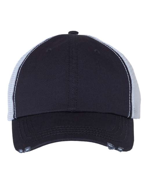 Mega Cap Men's Frayed-Bill Twill Cap Mega Cap