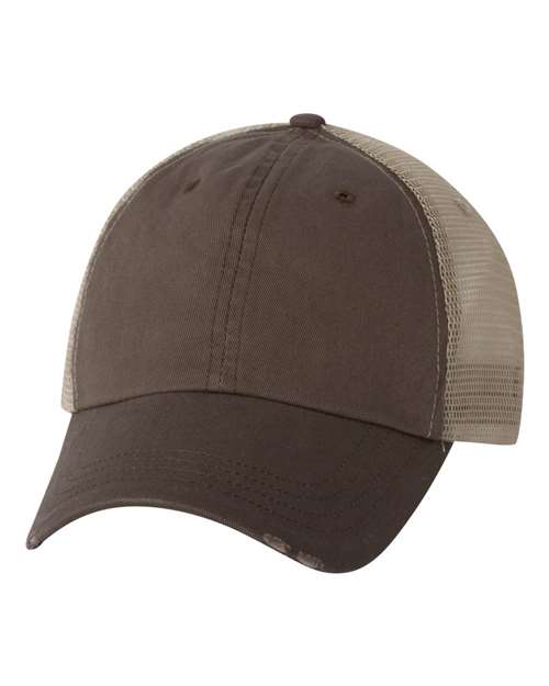 Mega Cap Men's Frayed-Bill Twill Cap Mega Cap