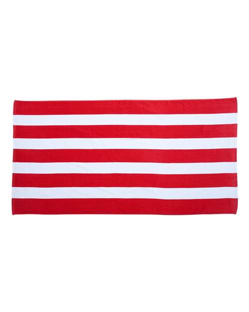 Carmel Towel Company Cabana Stripe Velour Beach Towel Carmel Towel Company