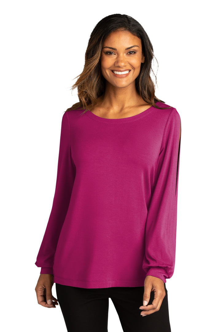 Port Authority Ladies Luxe Knit Jewel Neck Top. LK5600 Port Authority