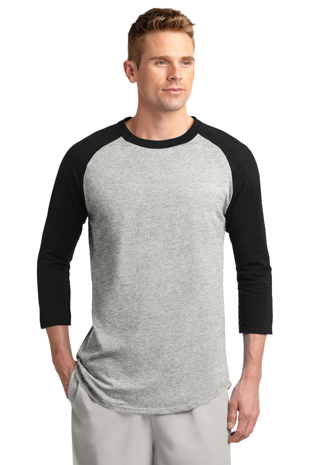 Sport-Tek Men's Colorblock Raglan Jersey.  T200 1  of 2