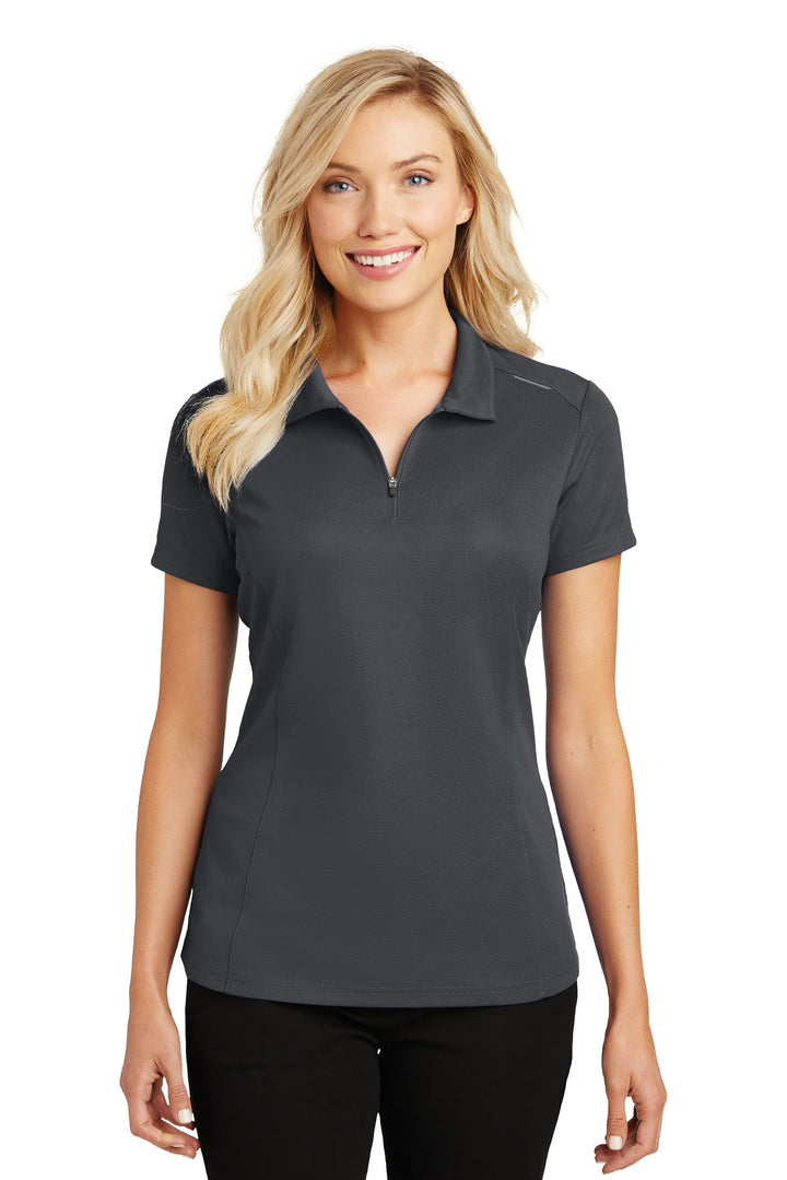 Port Authority Ladies Pinpoint Mesh Zip Polo. L580