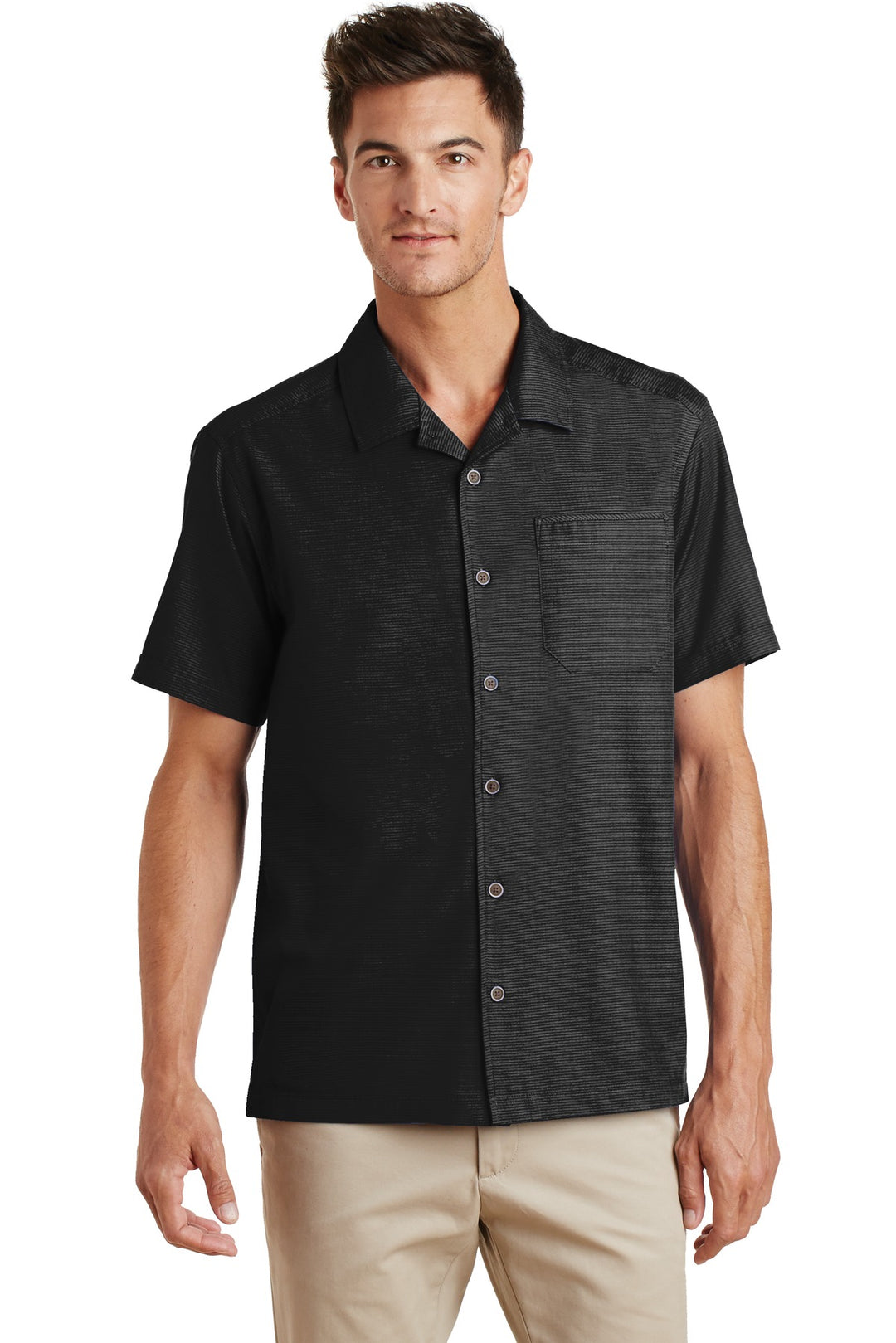 Port Authority Men's Textured Camp Shirt. S662