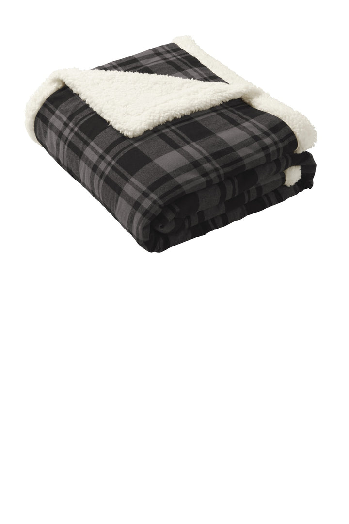 Port Authority Flannel Sherpa Blanket. BP43 Port Authority