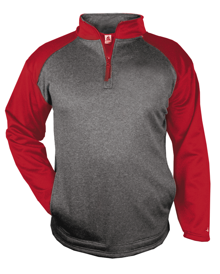 Badger Men's 1/4 Zip Sport Heather Fleece Badger