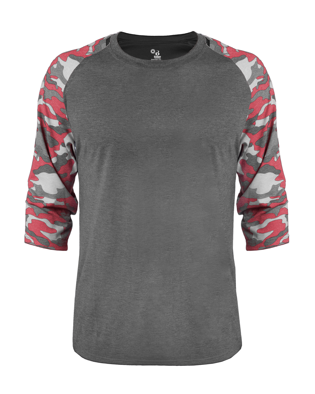 Badger Men's Vintage Camo Tri-Blend Baseball Tee Badger