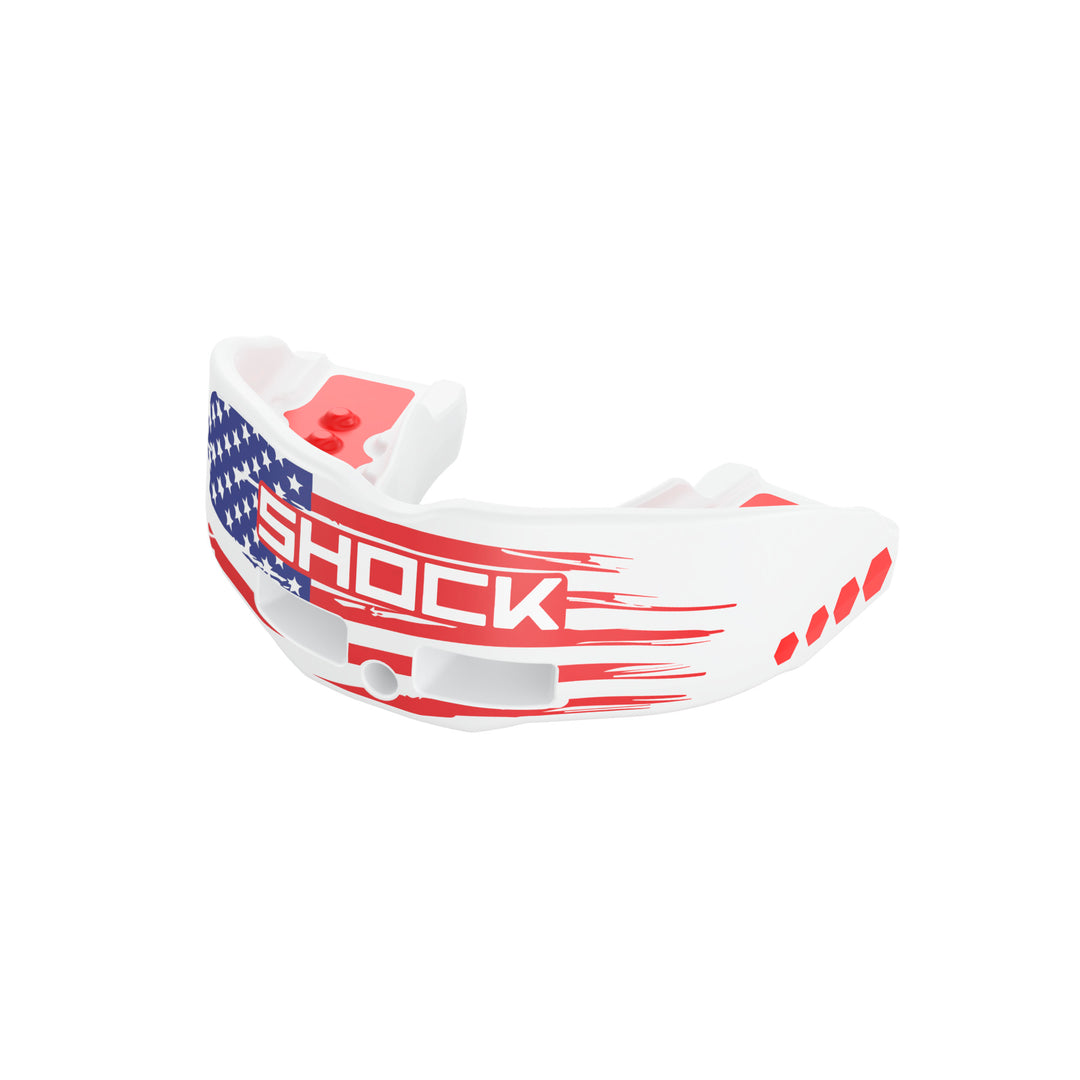 Shock Doctor Insta-Fit White/Red Flag Youth Mouthguard Shock Doctor