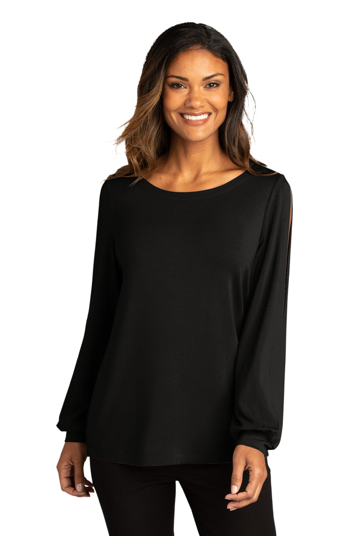 Port Authority Ladies Luxe Knit Jewel Neck Top. LK5600 Port Authority